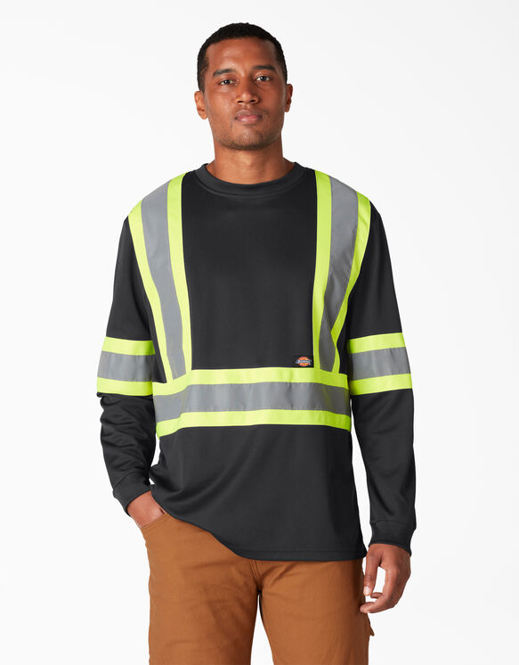 Hi-Vis Safety Long Sleeve T-Shirt - Black &#40;BK&#41;