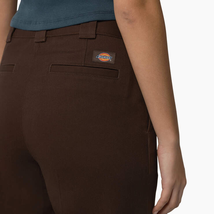 Women's Regular Fit Cropped Pants - Rinsed Chocolate Brown (RCB) image number 6