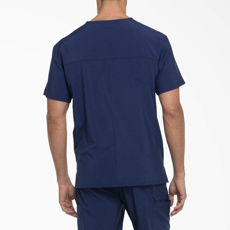 Men's EDS Essentials V-Neck Scrub Top with Patch Pockets - Navy Blue (NYPS) image number 2
