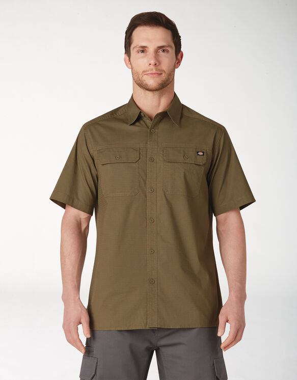FLEX Short Sleeve Ripstop Shirt - Rinsed Military Green &#40;RML&#41;