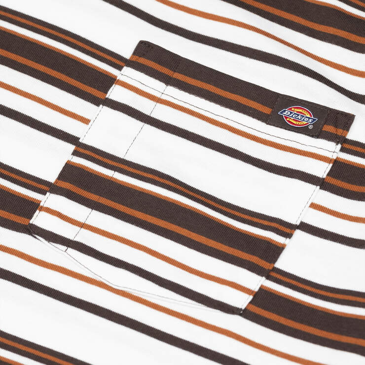 Relaxed Fit Striped Pocket T-Shirt - Chocolate Brown Stripe (CSR) image number 3