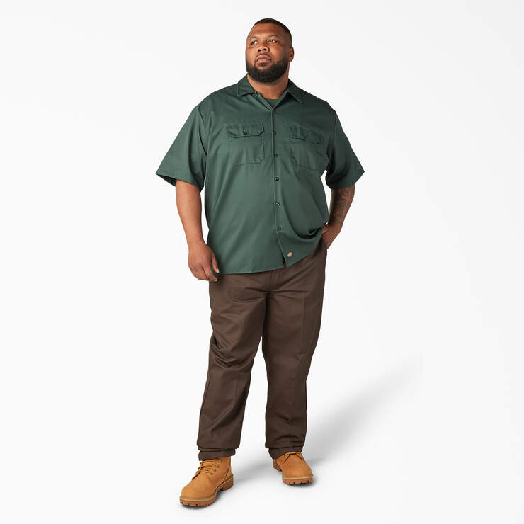 Short Sleeve Work Shirt - Hunter Green (GH) image number 10