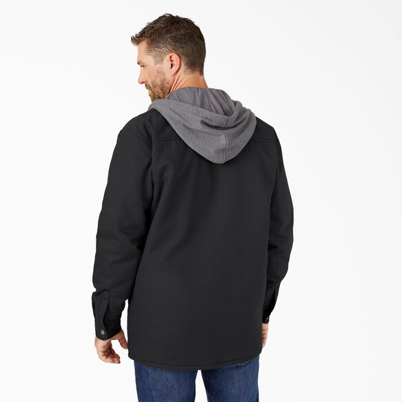 Fleece Hooded Duck Shirt Jacket with Hydroshield - Black &#40;BK&#41;