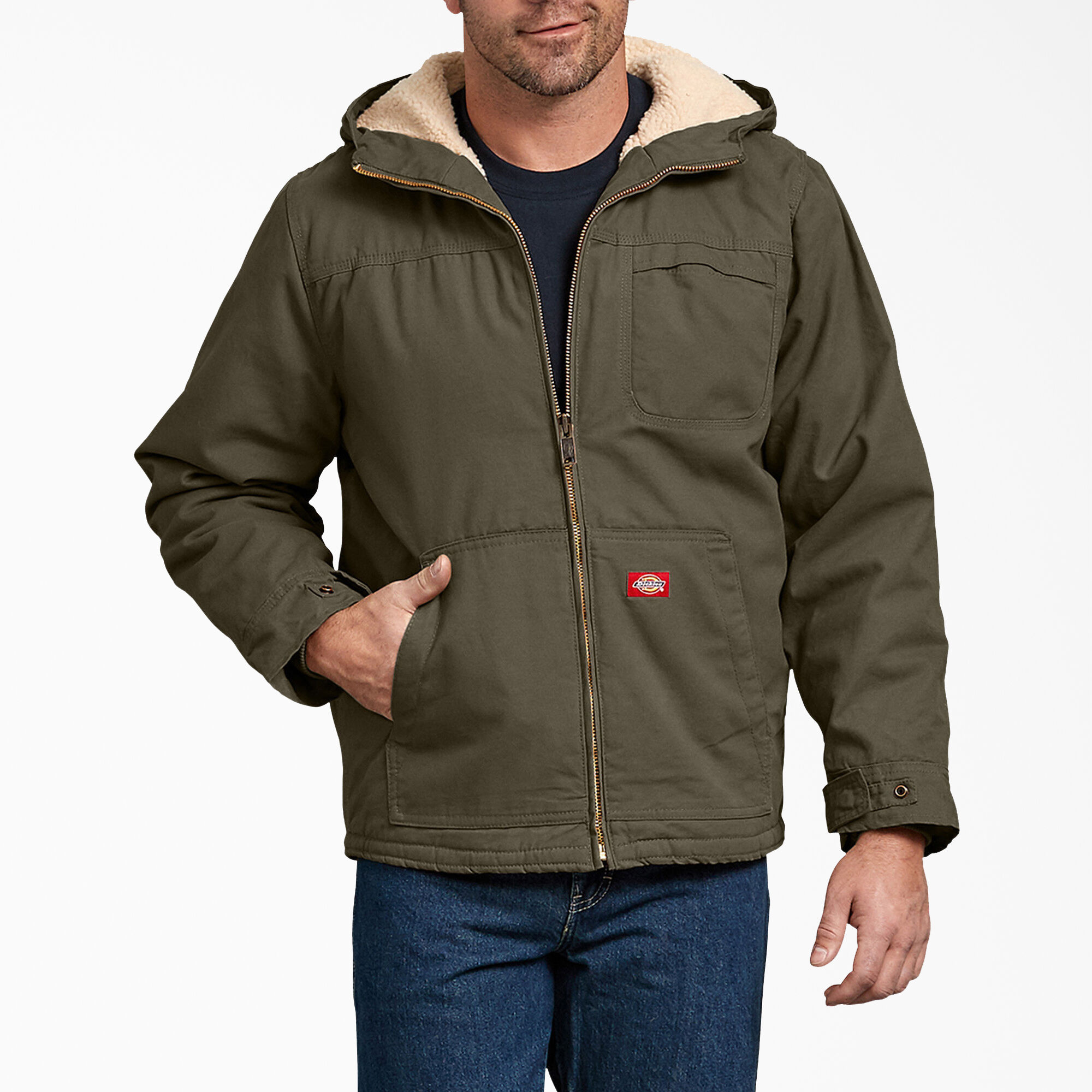 sherpa lined military jacket