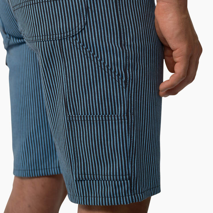 Hickory Stripe Carpenter Shorts, 11" - Azure/Black Hickory Stripe (ASH) image number 7