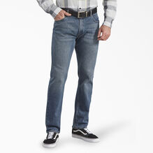Dickies X-Series Regular Fit Straight Leg 5-Pocket Denim Jeans - Stretch Medium Indigo Blue &#40;MSI&#41;