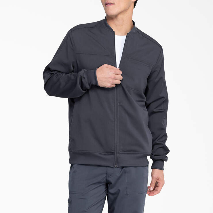 Men's Balance Zip Front Scrub Jacket - Pewter Gray (PEW) image number 1