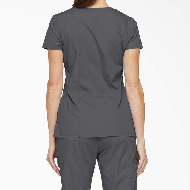 Women's EDS Signature V-Neck Scrub Top - Pewter Gray (PEW) image number 2