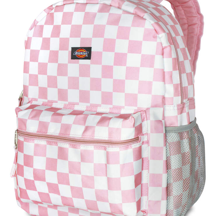 Student Pink Checkered Backpack - Pink White Checkered (CKW) image number 3