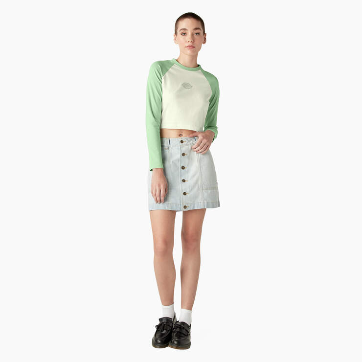 Women's Sodaville Long Sleeve Cropped T-Shirt - Quiet Green (QG2) image number 4