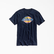 Ox Collar Flag Graphic T-Shirt - Navy Blue &#40;NV&#41;