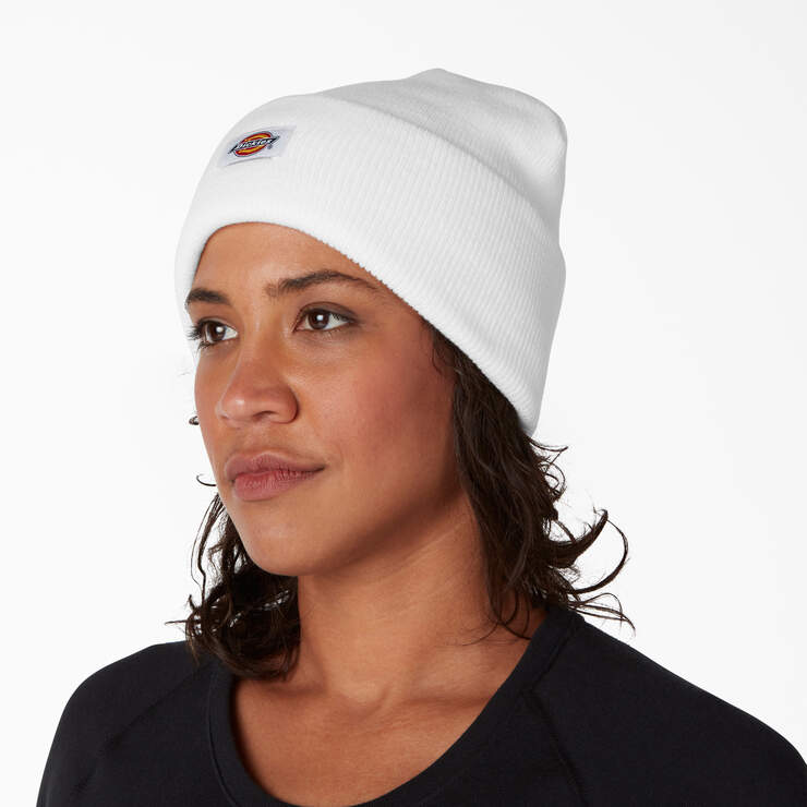 Cuffed Knit Beanie - White (ZWH) image number 3