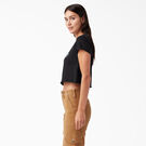 Women&#39;s Distressed Logo Cropped T-Shirt - Black &#40;KBK&#41;