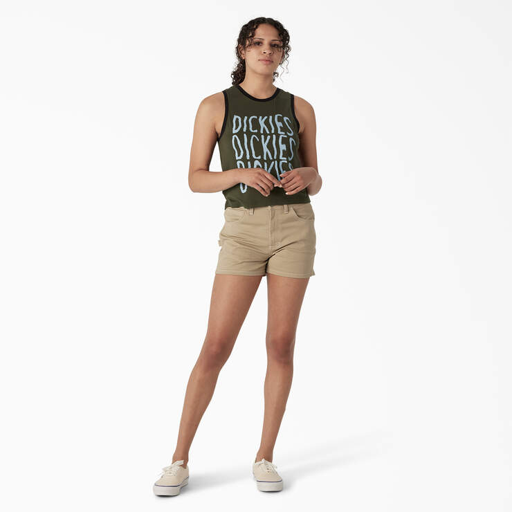 Women’s Sporty Graphic Tank Top - Military Green (ML) image number 4