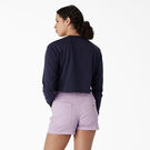 Women&#39;s Long Sleeve Butterfly Graphic Cropped T-Shirt - Ink Navy &#40;IK&#41;