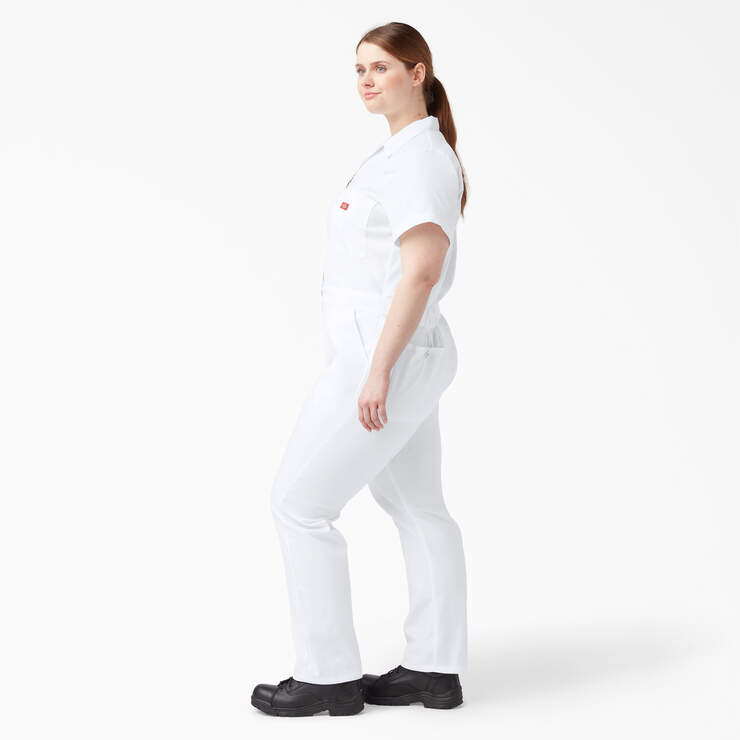 Women's Plus FLEX Cooling Short Sleeve Coveralls - White (WH) image number 3