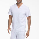Men&#39;s EDS Essentials V-Neck Scrub Top with Patch Pockets - White &#40;DWH&#41;