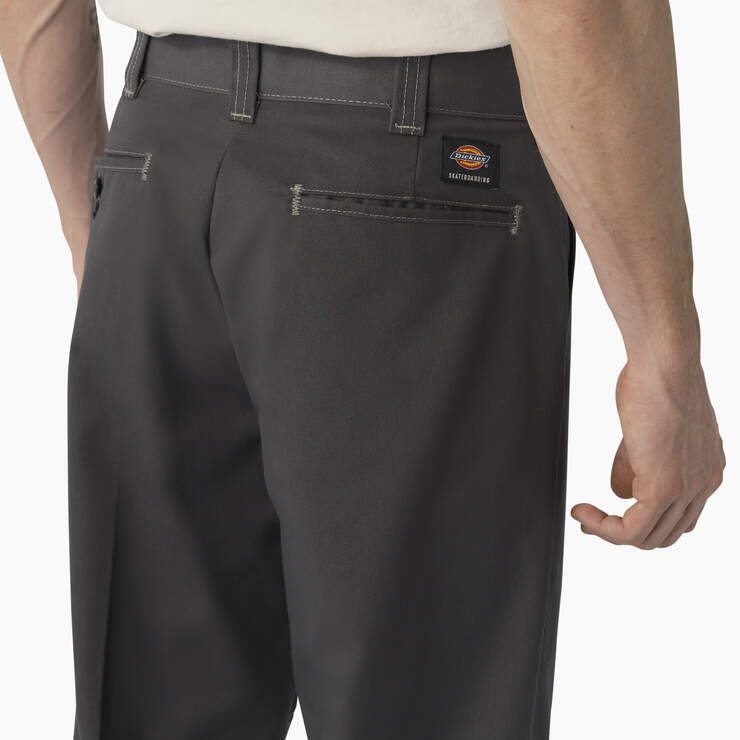 Dickies Skateboarding Regular Fit Double Knee Pants - Charcoal w/ Gray Stitching (HCG) image number 8