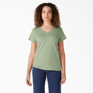 Women&#39;s Short Sleeve V-Neck T-Shirt - Celadon Green &#40;C2G&#41;