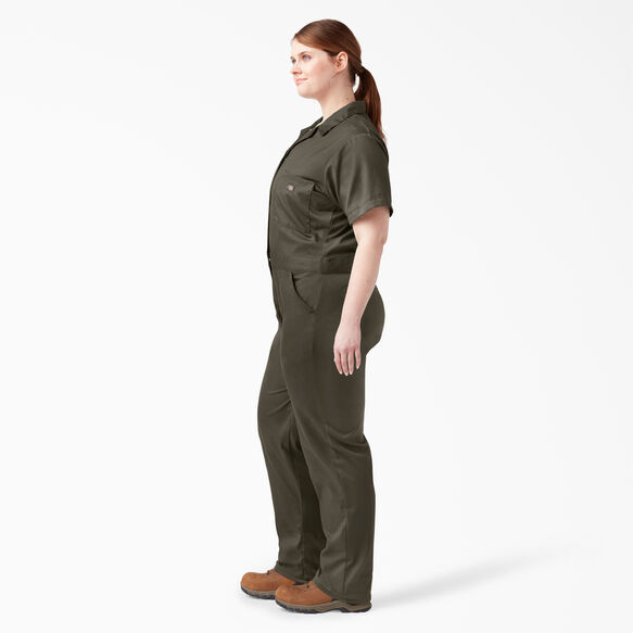 Women&#39;s Plus FLEX Cooling Temp-iQ&reg; Short Sleeve Coveralls - Moss Green &#40;MS&#41;