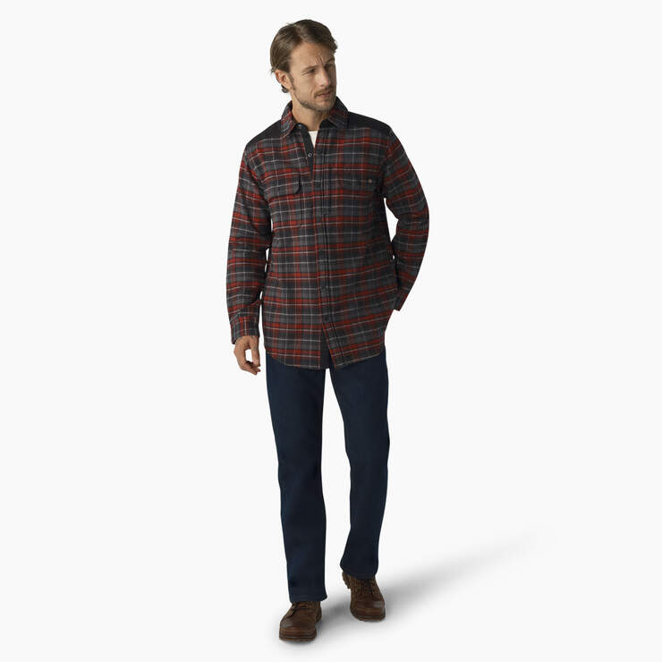 Heavyweight Brawny Flannel Shirt - Burgundy Plaid (G2Y) image number 3