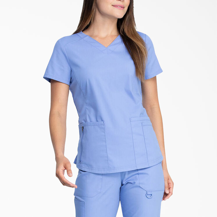 Women&#39;s EDS Signature V-Neck Scrub Top - Ceil Blue &#40;CBL&#41;
