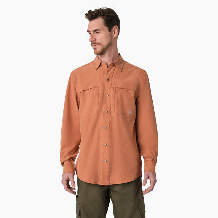 Cooling Long Sleeve Work Shirt - Copper Heather (EH2) image number 1