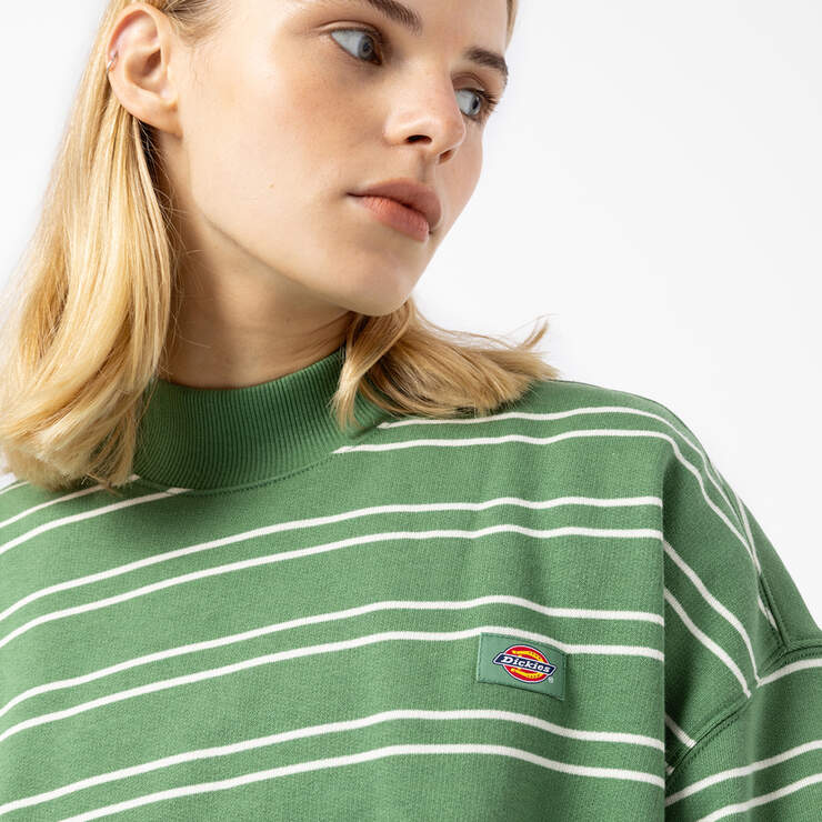 Women's Westover Striped Sweatshirt - White/Green Stripe (GWS) image number 4