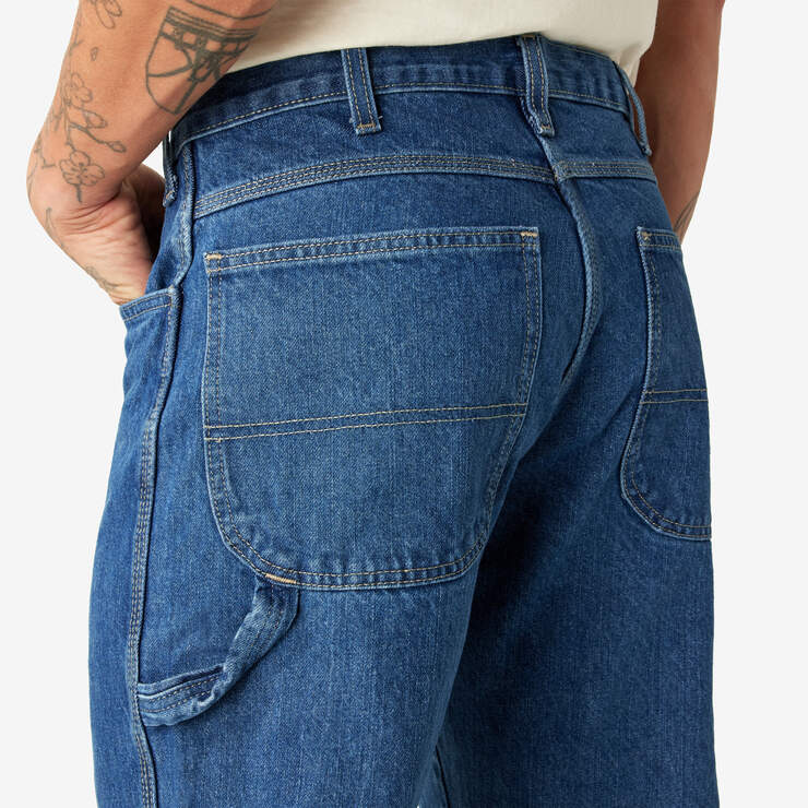 Relaxed Fit Heavyweight Carpenter Jeans - Stonewashed Indigo Blue (SNB) image number 7
