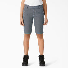 Women&rsquo;s Hickory Stripe Carpenter Shorts - Blue White Hickory Stripe &#40;RHS&#41;