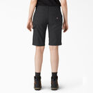 Women&rsquo;s Relaxed Fit Duck Carpenter Shorts, 11&quot; - Rinsed Black &#40;RBK&#41;