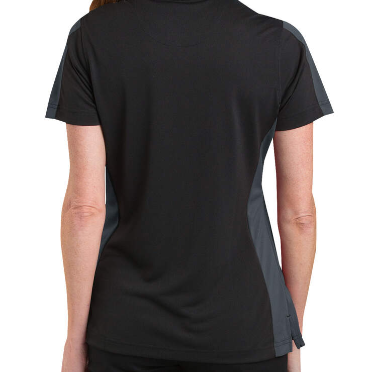 Women's Industrial Performance Color Block Polo Shirt - Black/Charcoal Graye (BKCH) image number 2