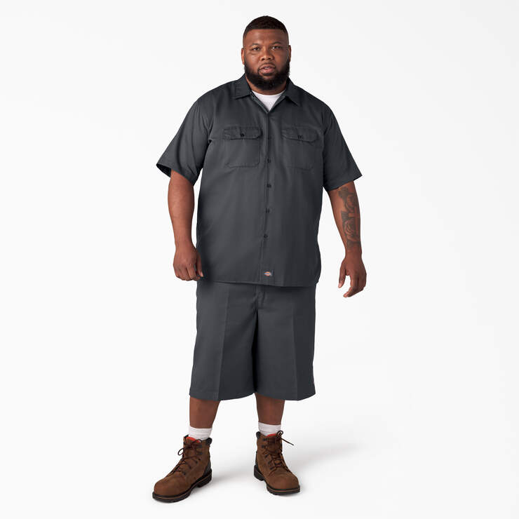 Short Sleeve Work Shirt - Charcoal Gray (CH) image number 12