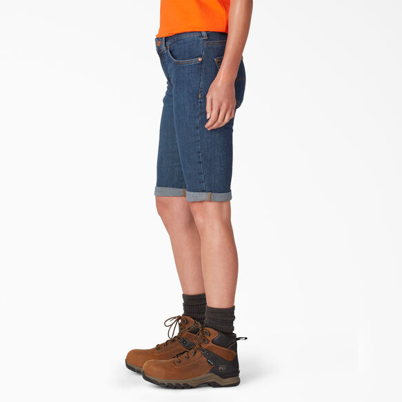 Women&rsquo;s Perfect Shape Straight Fit Bermuda Jean Shorts, 11&quot; - Stonewashed Indigo Blue &#40;SNB&#41;