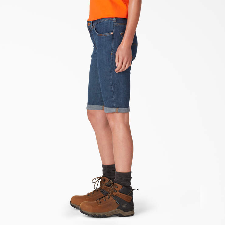 Women’s Perfect Shape Straight Fit Bermuda Jean Shorts, 11" - Stonewashed Indigo Blue (SNB) image number 3
