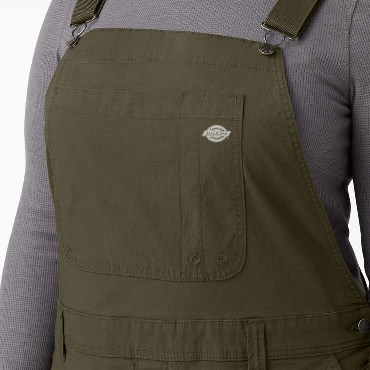 Women's Plus Cooling Ripstop Bib Overalls - Rinsed Military Green (RML) image number 5