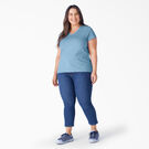 Women&#39;s Plus Short Sleeve V-Neck T-Shirt - Dusty Blue &#40;DL&#41;