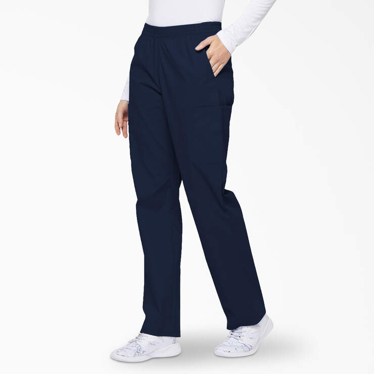 Women's EDS Signature Tapered Leg Cargo Scrub Pants - Navy Blue (NVY) image number 3