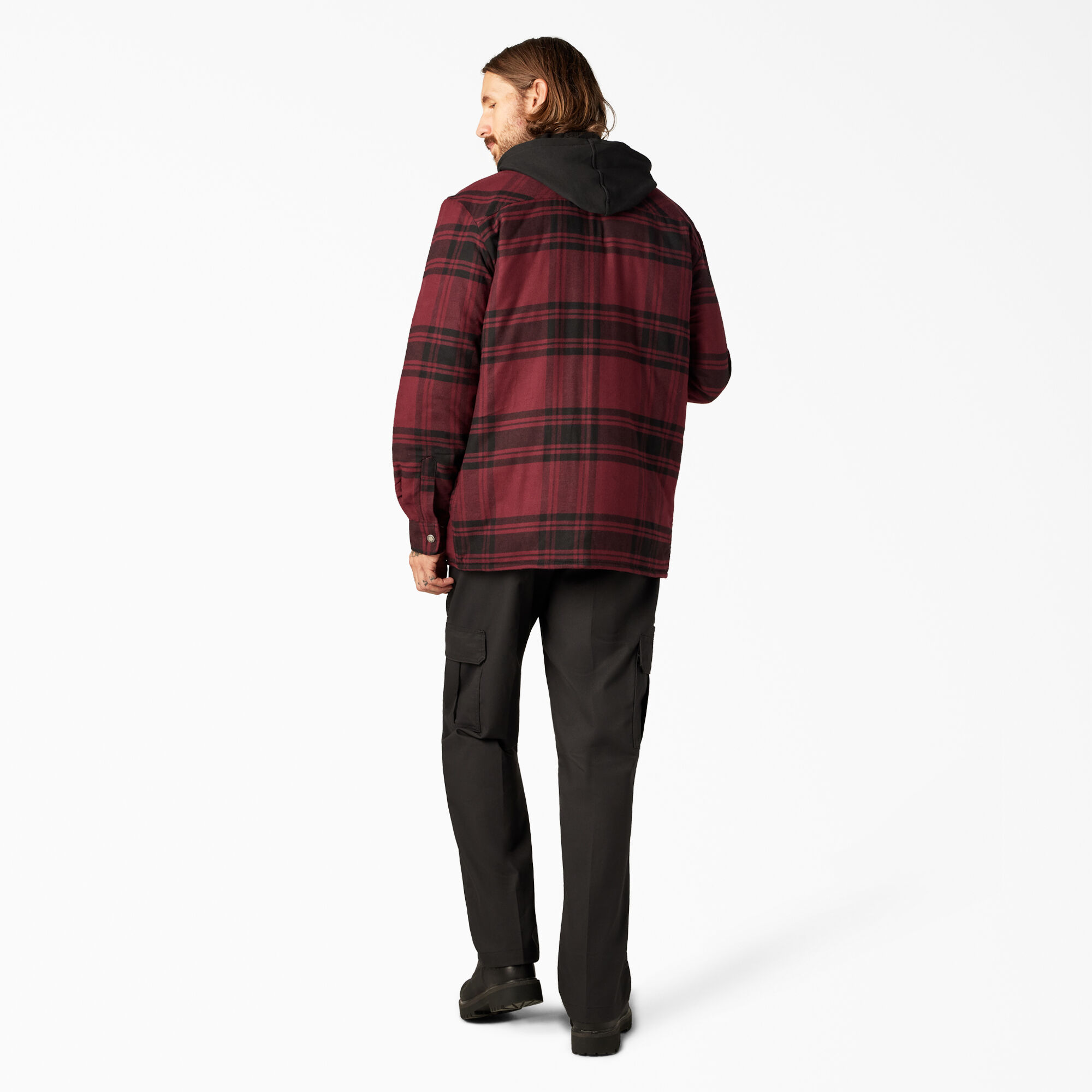 Flannel Hooded Shirt Jacket