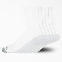 Moisture Control Mid-Crew Socks, Size 6-12, 6-Pack - White (WH)