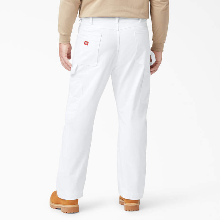 Relaxed Fit Straight Leg Painter's Pants - White (WH) image number 5