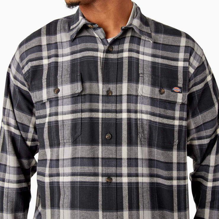 FLEX Long Sleeve Flannel Shirt - Black/Gray Multi Plaid (A1U) image number 7