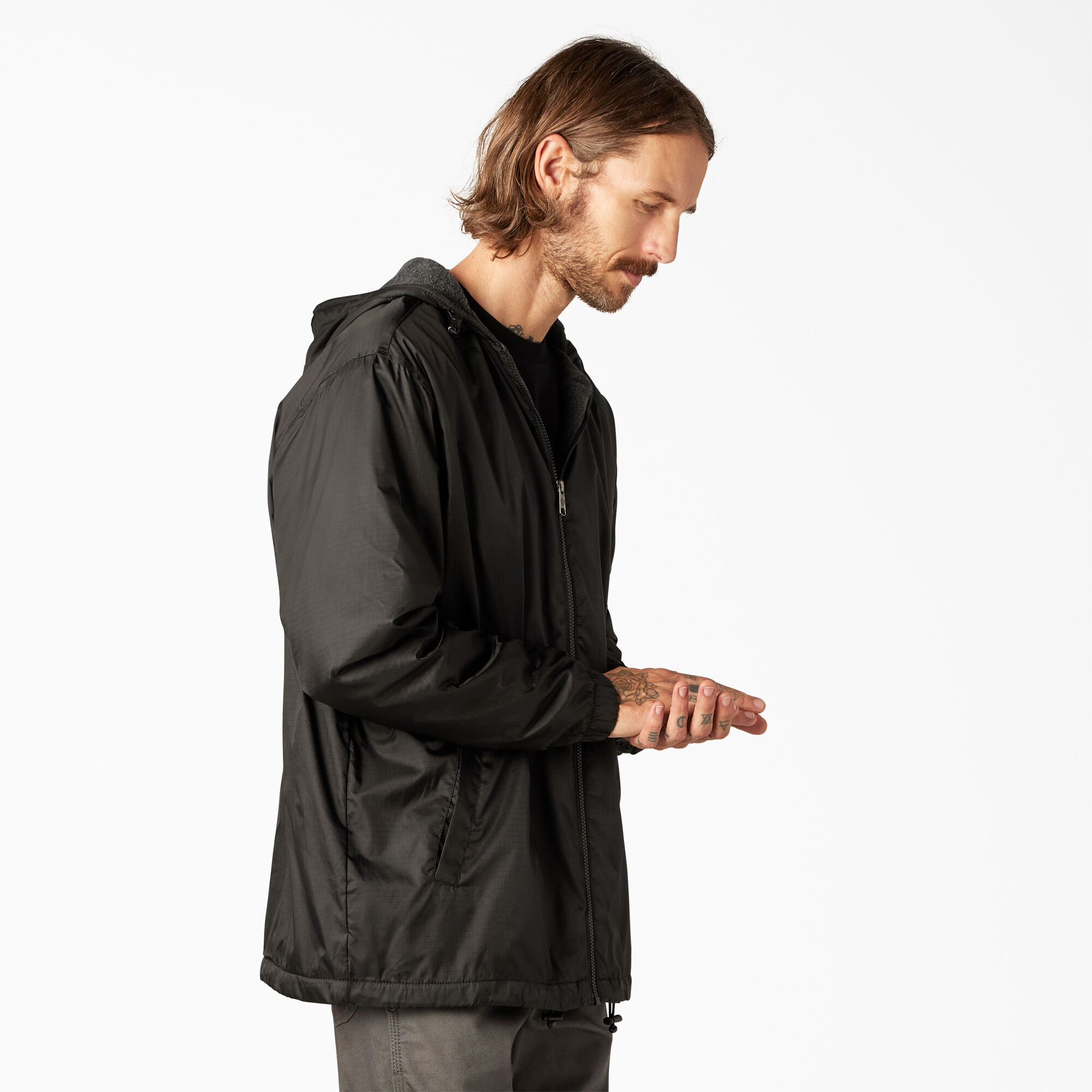 Dickies fleece lined hooded nylon 2025 jacket