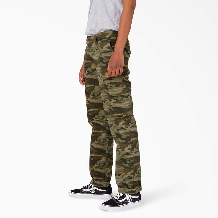 Women's FLEX Relaxed Fit Cargo Pants - Light Sage Camo (LSC) image number 3