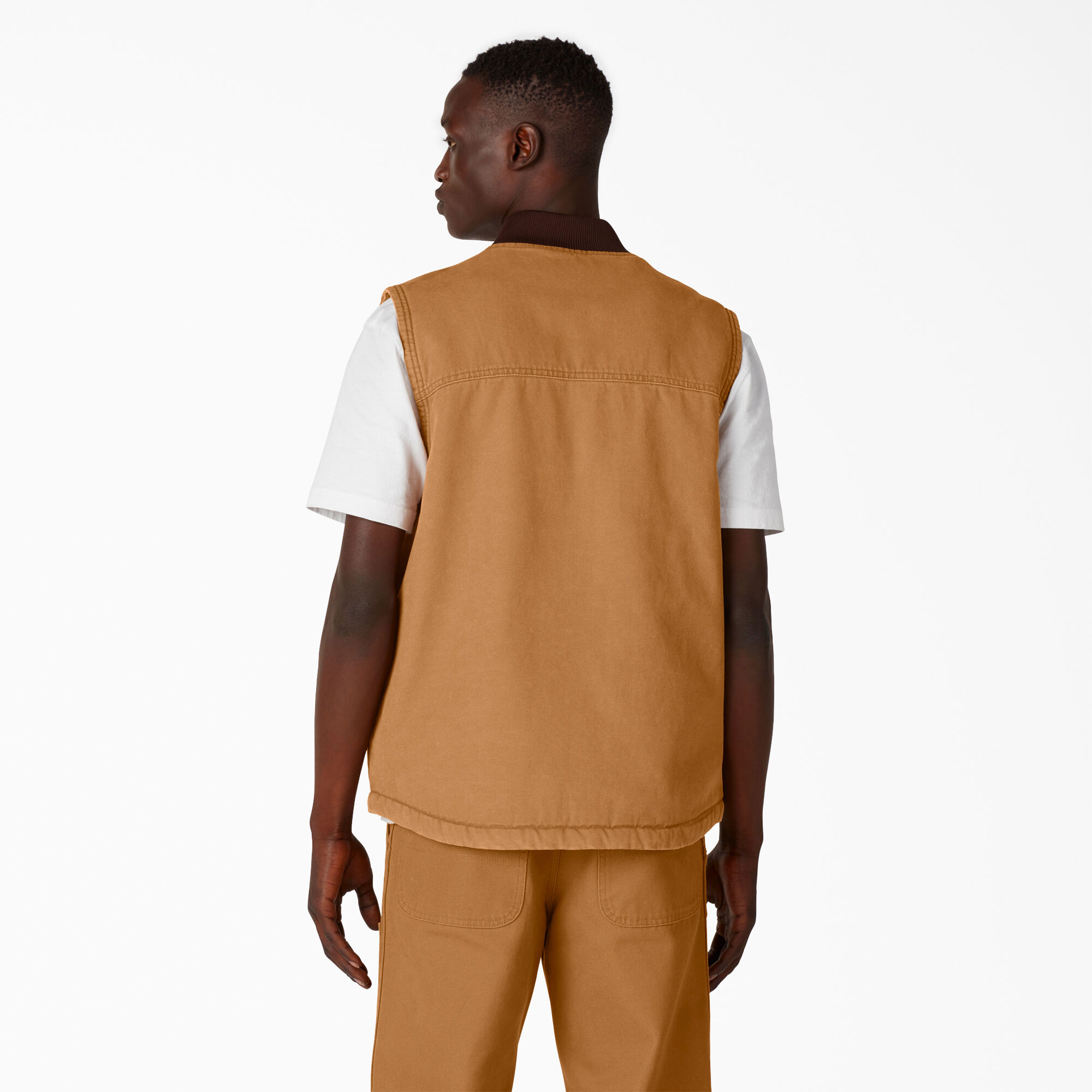 Stonewashed Duck High Pile Fleece Lined Vest Dickies US