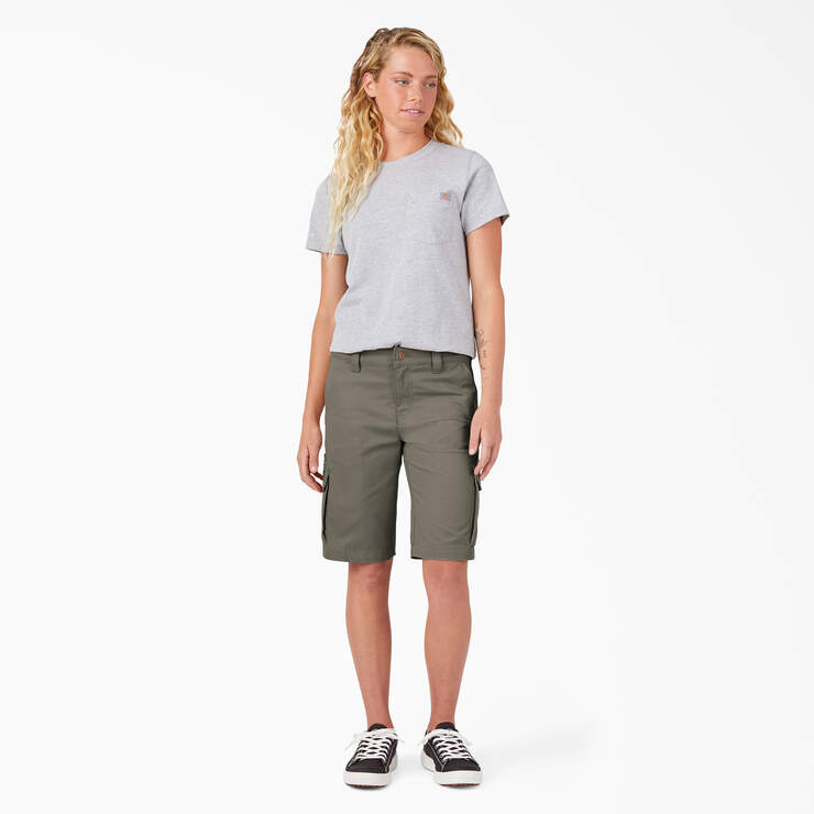 Women's Relaxed Fit Cargo Shorts, 11" - Grape Leaf (GE) image number 4