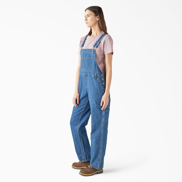 Women&#39;s Relaxed Fit Bib Overalls - Stonewashed Medium Blue &#40;MSB&#41;