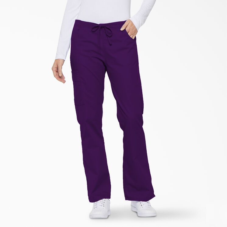 Women&#39;s EDS Signature Flare Leg Cargo Scrub Pants - Purple Eggplant &#40;EGG&#41;