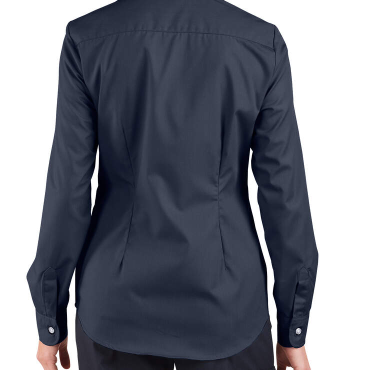 Women's Stretch Poplin Long Sleeve Shirt - Dark Navy (DN) image number 2