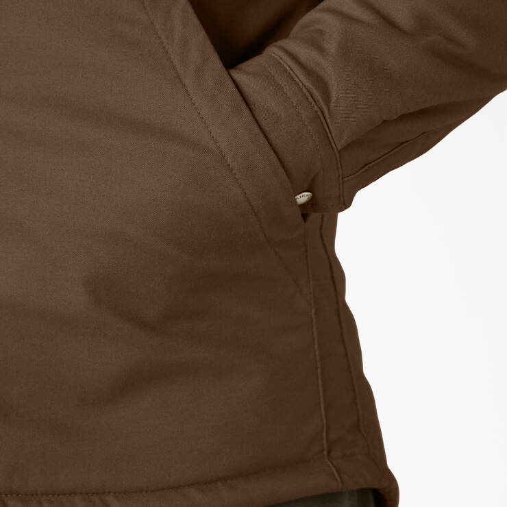 Water Repellent Fleece-Lined Duck Shirt Jacket - Timber Brown (TB) image number 9